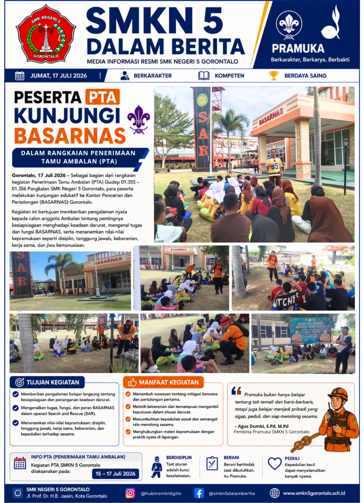 Kunjungan Peserta PTA Ke BASARNAS Provinsi Gorontalo